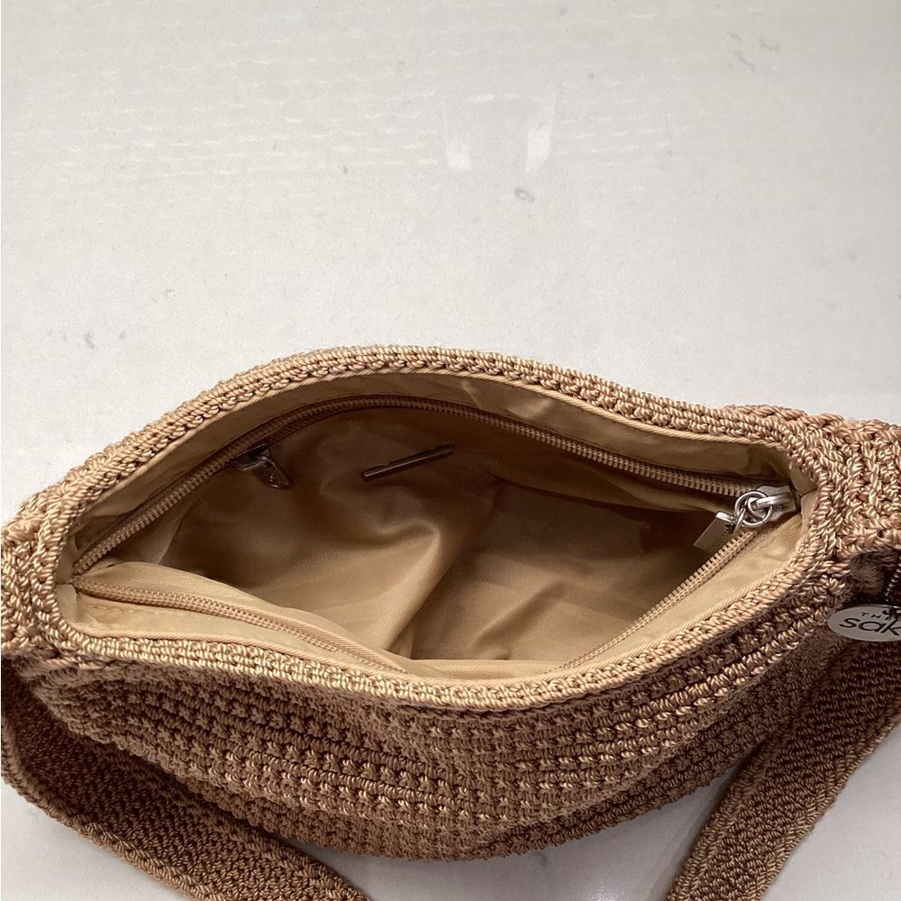 The Sak Woven Crochet Crossbody Bag in Tan - Picture 5 of 6